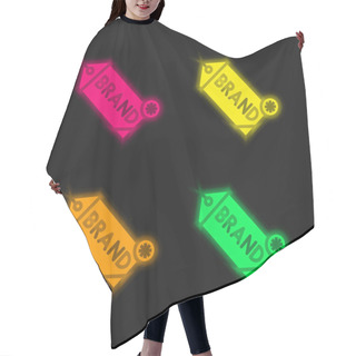 Personality  Brand Four Color Glowing Neon Vector Icon Hair Cutting Cape
