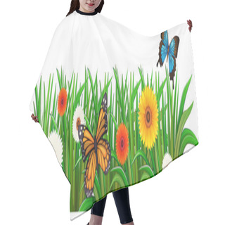 Personality  A Garden With Blooming Flowers And Butterflies Hair Cutting Cape
