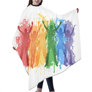 Personality  Colorful Silhouettes Of People Supporing LGBT Rights Hair Cutting Cape