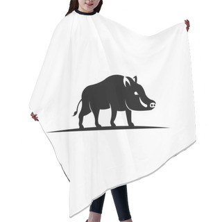 Personality  Wild Boar Side View Vector Icon,Forest Animal Symbol  Hair Cutting Cape