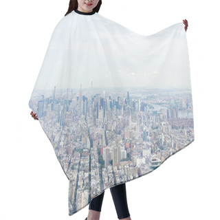 Personality  Aerial View Of New York City Skyscrapers And Cloudy Sky, Usa Hair Cutting Cape