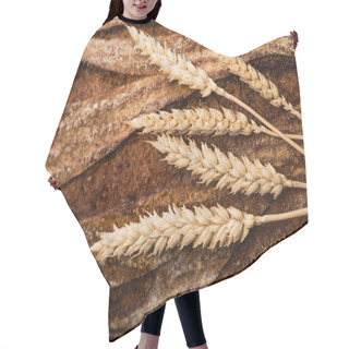 Personality  Close Up View Of Fresh Baked Bread With Spikelets Hair Cutting Cape