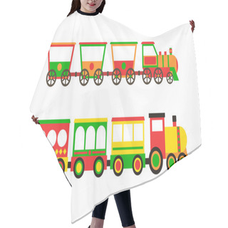 Personality  Toy Train Vector Illustration. Hair Cutting Cape