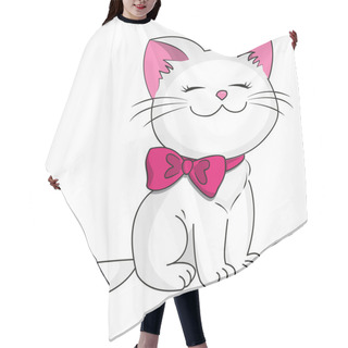 Personality  White Kitty Hair Cutting Cape