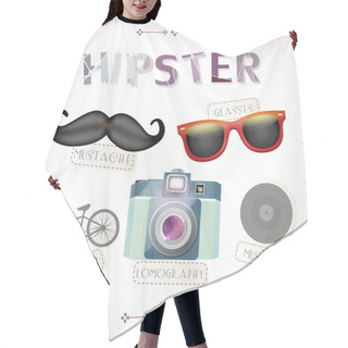 Personality  Hipster Elements Vector Illustration Hair Cutting Cape