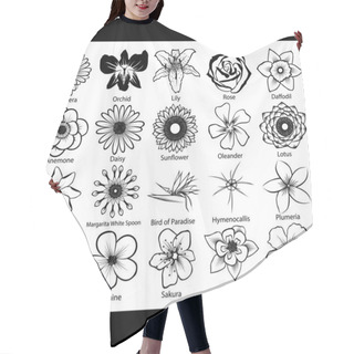 Personality  Collection Of Flower Icons Hair Cutting Cape