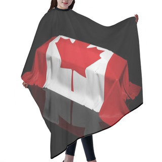 Personality  Coffin Covered With The Flag Of Canada Hair Cutting Cape