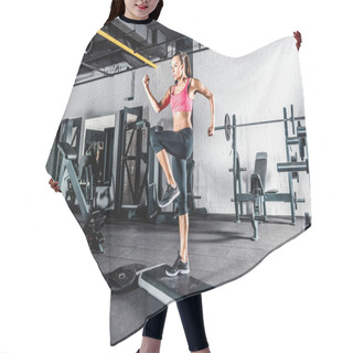Personality  Woman Exercising In Gym  Hair Cutting Cape