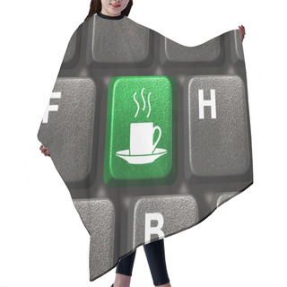 Personality  Computer Keyboard With Coffee Key Hair Cutting Cape