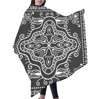 Personality  Black Bandana Print, Silk Neck Scarf Or Kerchief Square Pattern Design Style For Print On Fabric, Vector Illustration Hair Cutting Cape