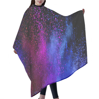 Personality  Explosion Of Colored Powder Isolated On Black Background Hair Cutting Cape