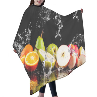 Personality  Pears, Apples, Orange  Fruits And Splashing Water Hair Cutting Cape