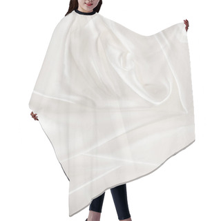 Personality  White Soft Shiny Satin Fabric Background Hair Cutting Cape