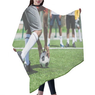 Personality  Soccer Players At Pitch Hair Cutting Cape