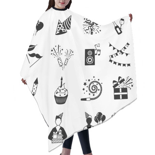 Personality  Party Icons Black And White Hair Cutting Cape