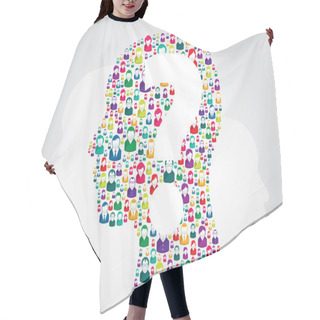 Personality  Human Head With Question Mark Hair Cutting Cape