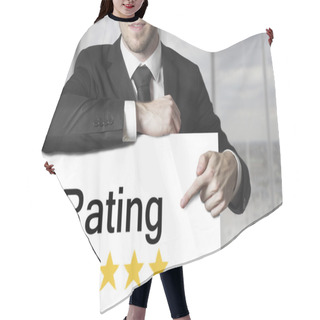 Personality  Businessman Pointing On Sign Rating Stars Hair Cutting Cape