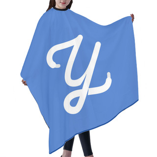 Personality  Y Letter Logo Formed By Shoe Lace. Hair Cutting Cape