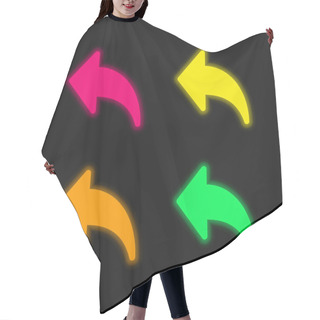 Personality  Back Arrow Four Color Glowing Neon Vector Icon Hair Cutting Cape