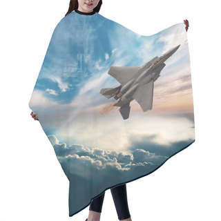 Personality  F-15 Eagle Flying Through The Clouds Hair Cutting Cape