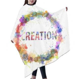 Personality  Creation Concept, Watercolor Splashes As A Sign Hair Cutting Cape