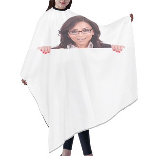 Personality  Business Woman With Board Hair Cutting Cape