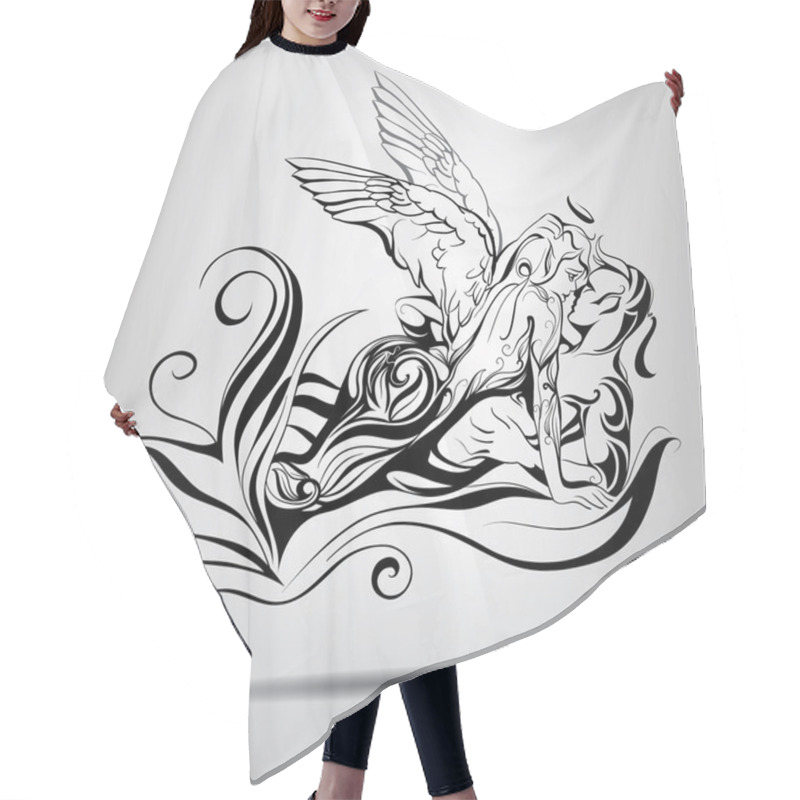 Personality  Angel And Demon  Illustration Hair Cutting Cape