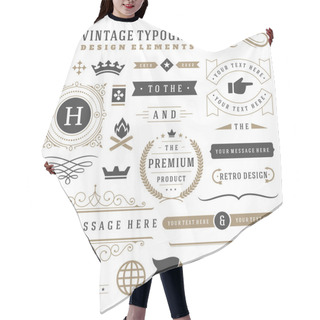 Personality  Retro Vintage Typographic Design Elements Hair Cutting Cape