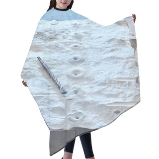 Personality  A Piece Of Marble With A Drill Drilled In Many Places. Hair Cutting Cape