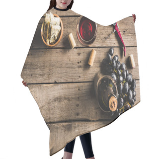 Personality  Bottle Of Wine, Wineglass And Grapes Hair Cutting Cape