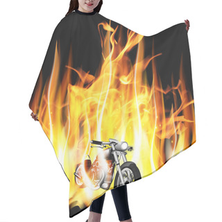 Personality  Motorbike, Chopper On Fire Background Hair Cutting Cape