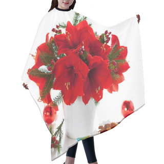 Personality  Christmas Arrangement Of Amaryllis Hair Cutting Cape