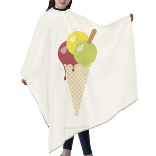 Personality  Illustration Of Ice Cream Cone. Hair Cutting Cape