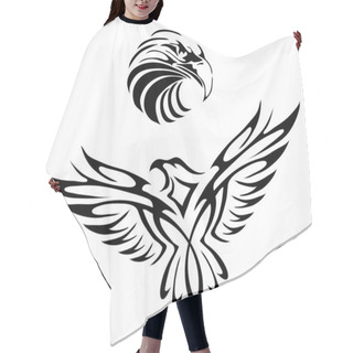 Personality  Tattoo Of An Eagle Hair Cutting Cape