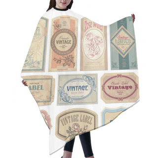 Personality  Vintage Labels Set (vector) Hair Cutting Cape