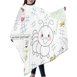 Personality  Placemat Spring Summer Printable Activity Sheet 4 Hair Cutting Cape