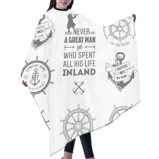 Personality  Set Of Nautical Labels, Icons And Design Elements Hair Cutting Cape