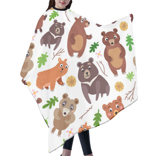 Personality  Bear Forest Seamless Pattern. A Woodland Animals Hair Cutting Cape