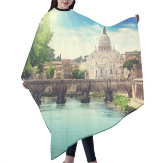 Personality  View On Tiber And St Peter Basilica In Vatican Hair Cutting Cape