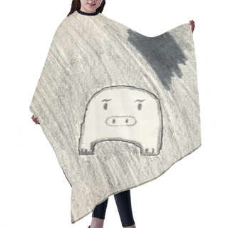 Personality  Pig Sketch Hair Cutting Cape