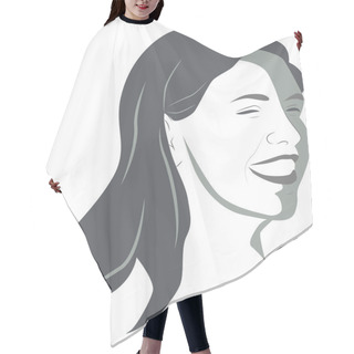 Personality  Portrait Of Young Girl Hair Cutting Cape