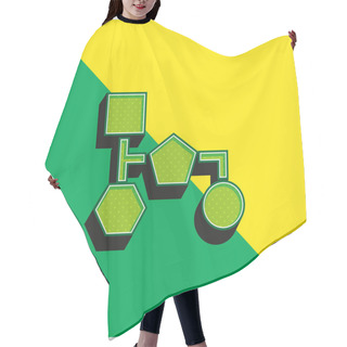 Personality  Block Scheme Of Black Geometrical Shapes Green And Yellow Modern 3d Vector Icon Logo Hair Cutting Cape