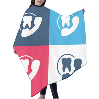 Personality  Appointment Blue And Red Four Color Minimal Icon Set Hair Cutting Cape