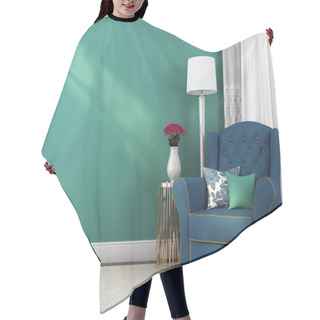 Personality  Blue Armchair And Decorations Hair Cutting Cape