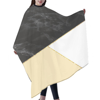 Personality  Geometric Background With Black Marble, White And Light Yellow Colors  Hair Cutting Cape