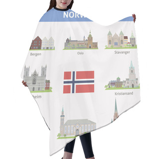 Personality  Norway. Symbols Of Cities Hair Cutting Cape