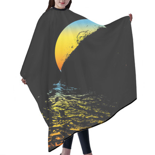 Personality  Moon Reflection On The Waves Abstraction Hair Cutting Cape