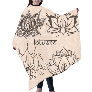 Personality  Decorative Lotuses Set Hair Cutting Cape