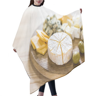 Personality  Various Cheese Types And Olives Hair Cutting Cape