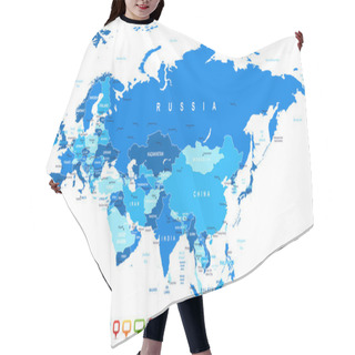 Personality  Eurasia - Map And Navigation Icons - Illustration. Hair Cutting Cape